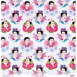 Set de 12 papiers de scrapbooking "Viva la Vida" Frida Kahlo